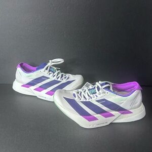 adidas Adizero Adios Pro 4 Core White Purple Lime Burst Men’s Size 6.5/Women’s 8